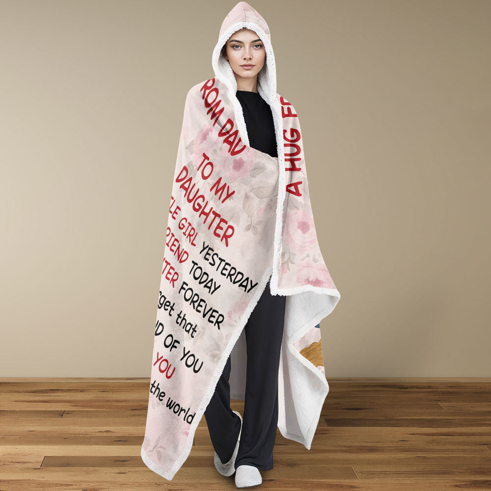 A Hug From Dad - Personalized Hooded Blanket