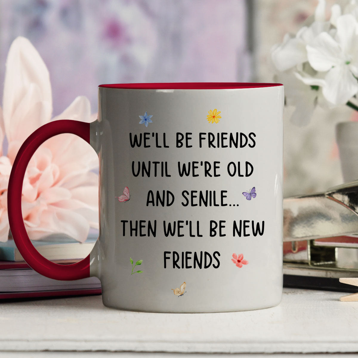 Custom Best Friend, Christmas & Birthday Friendship Keepsake Gift • Old And Senile - Personalized Accent Mug