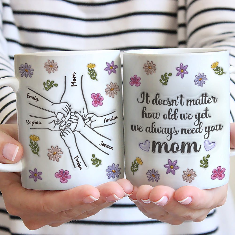 Custom Christmas & Birthday Gift for Mom • We Always Need You - Personalized 3D Inflated Effect Mug