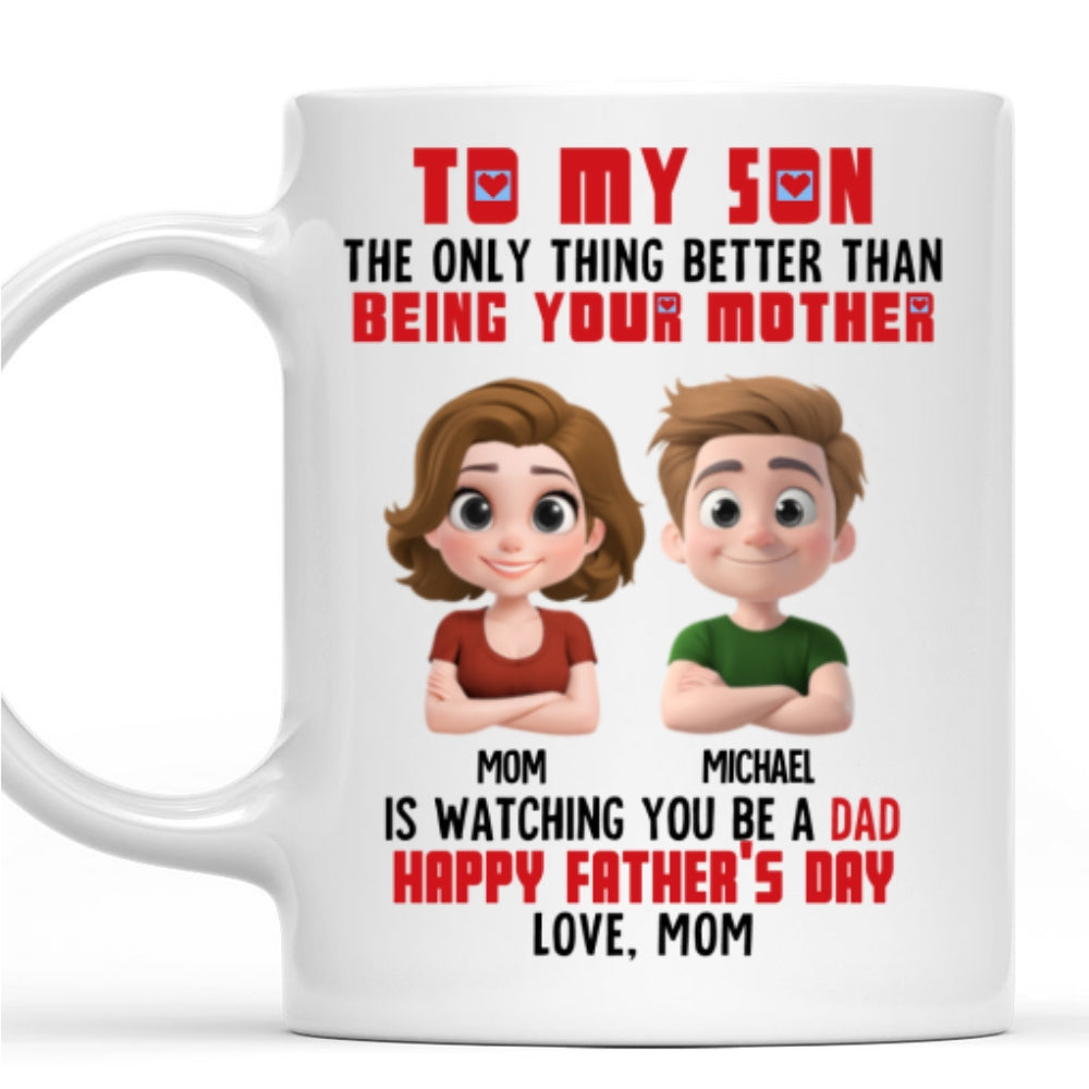 Custom Father's Day Gift For Son • Mother And Son - Personalized Coffee Mug