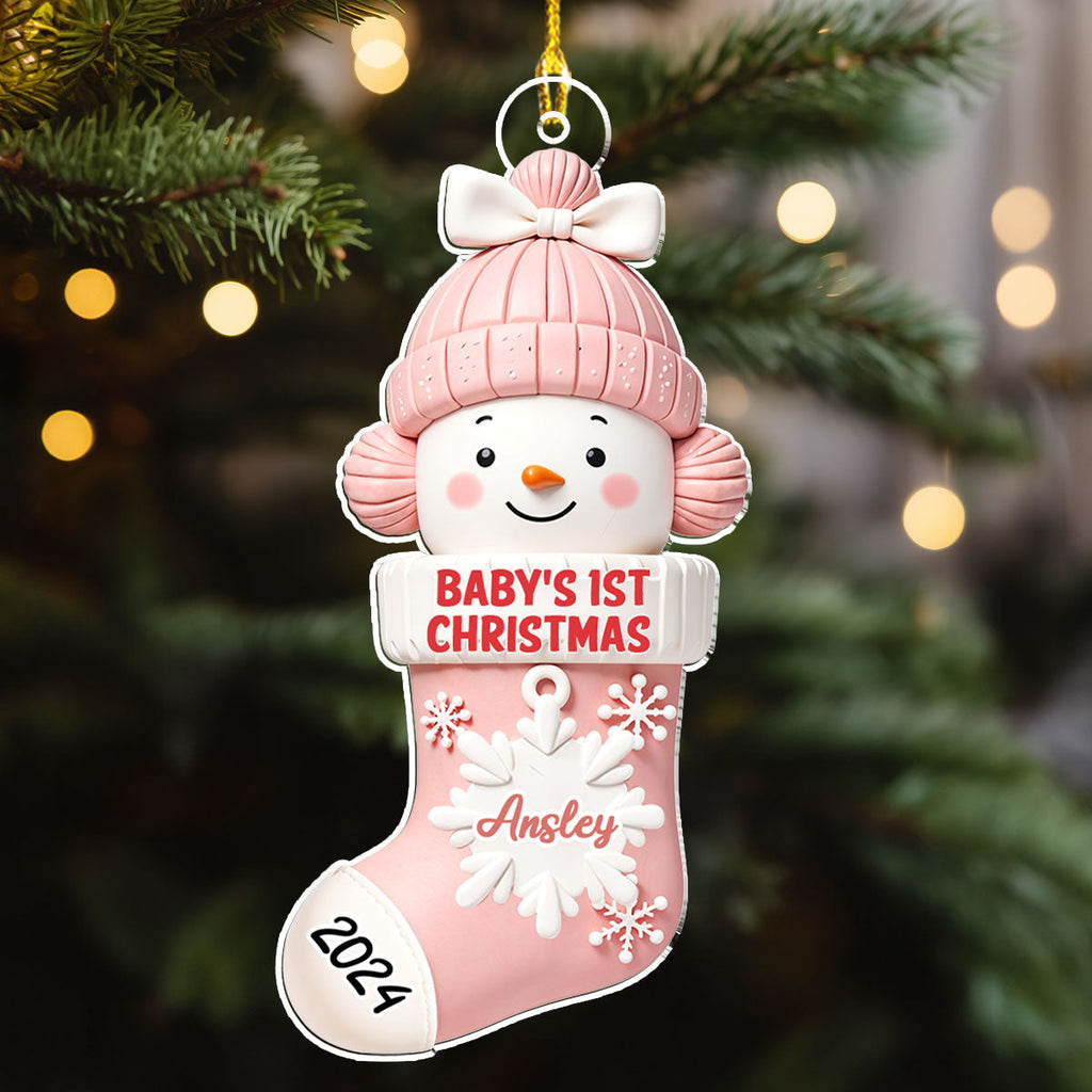 Custom Baby First Christmas Ornament for New Parents •  First Christmas - Personalized Acrylic Ornament