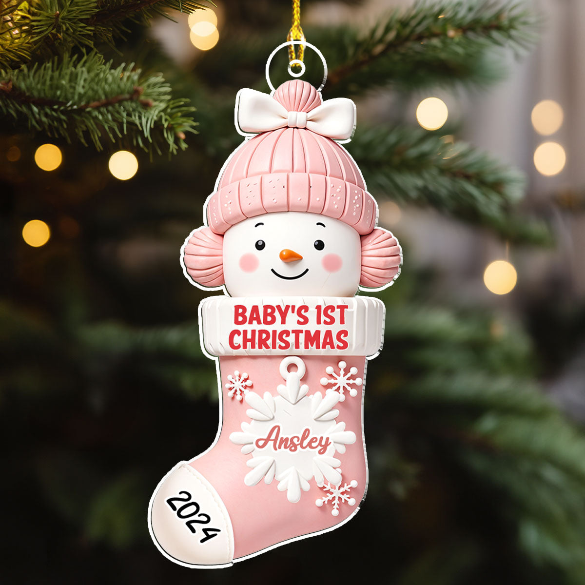 Custom Baby First Christmas Ornament for New Parents •  First Christmas - Personalized Acrylic Ornament