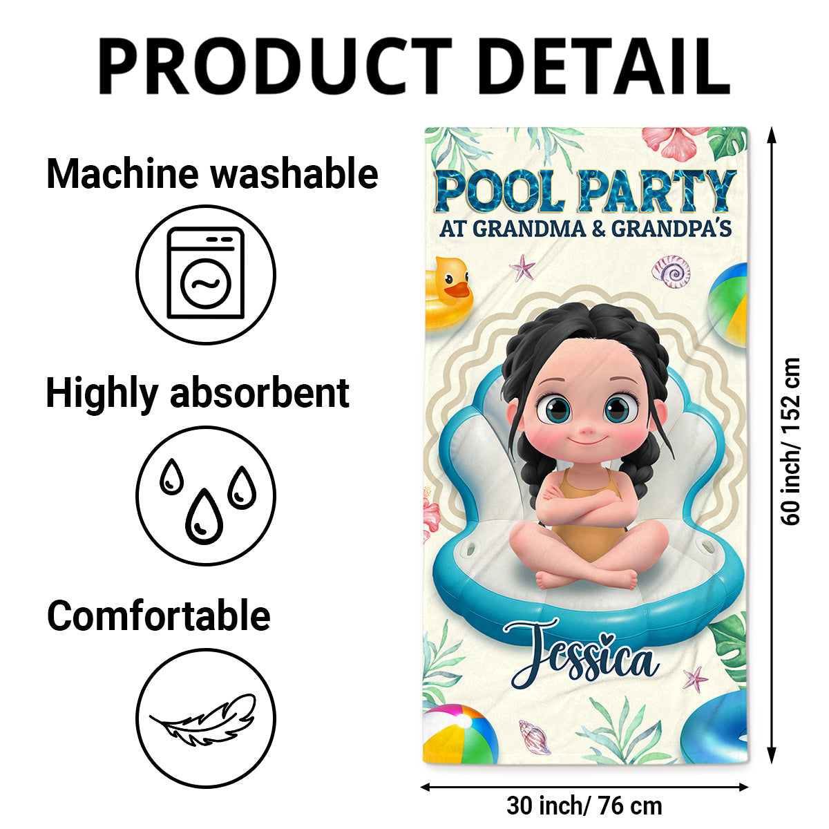 Better At Grandma Pool - Personalized Beach Towel