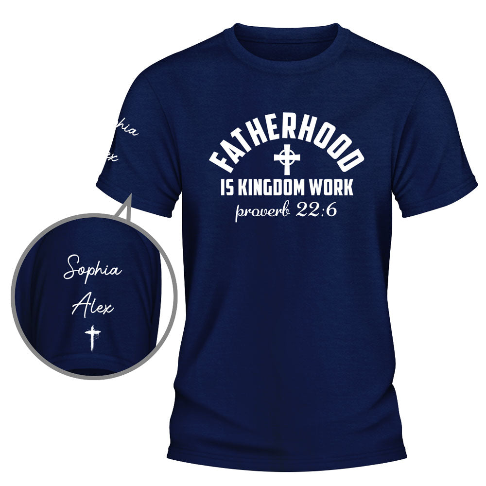 Custom Father's Day, Special Gift for Dad & Grandpa • Fatherhood - Personalized Shirt With Design On Sleeve