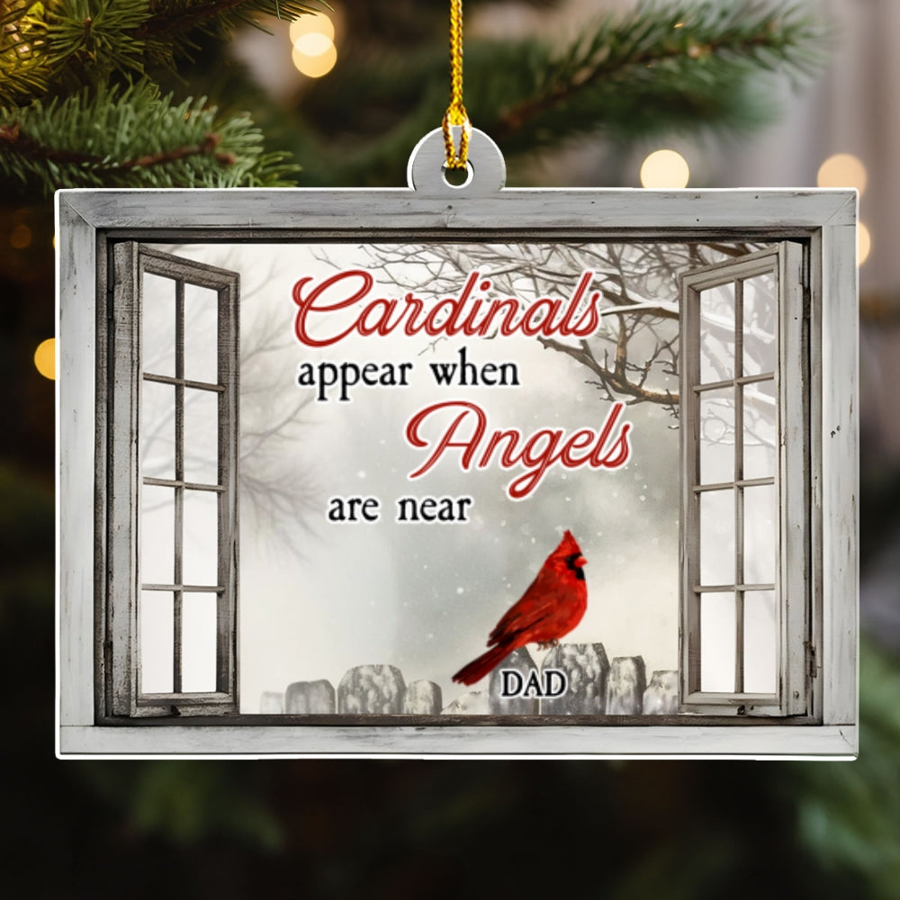 Custom Memorial Christmas Ornament, Sympathy Keepsake •  Beautiful Cardinal - Personalized Acrylic Ornament