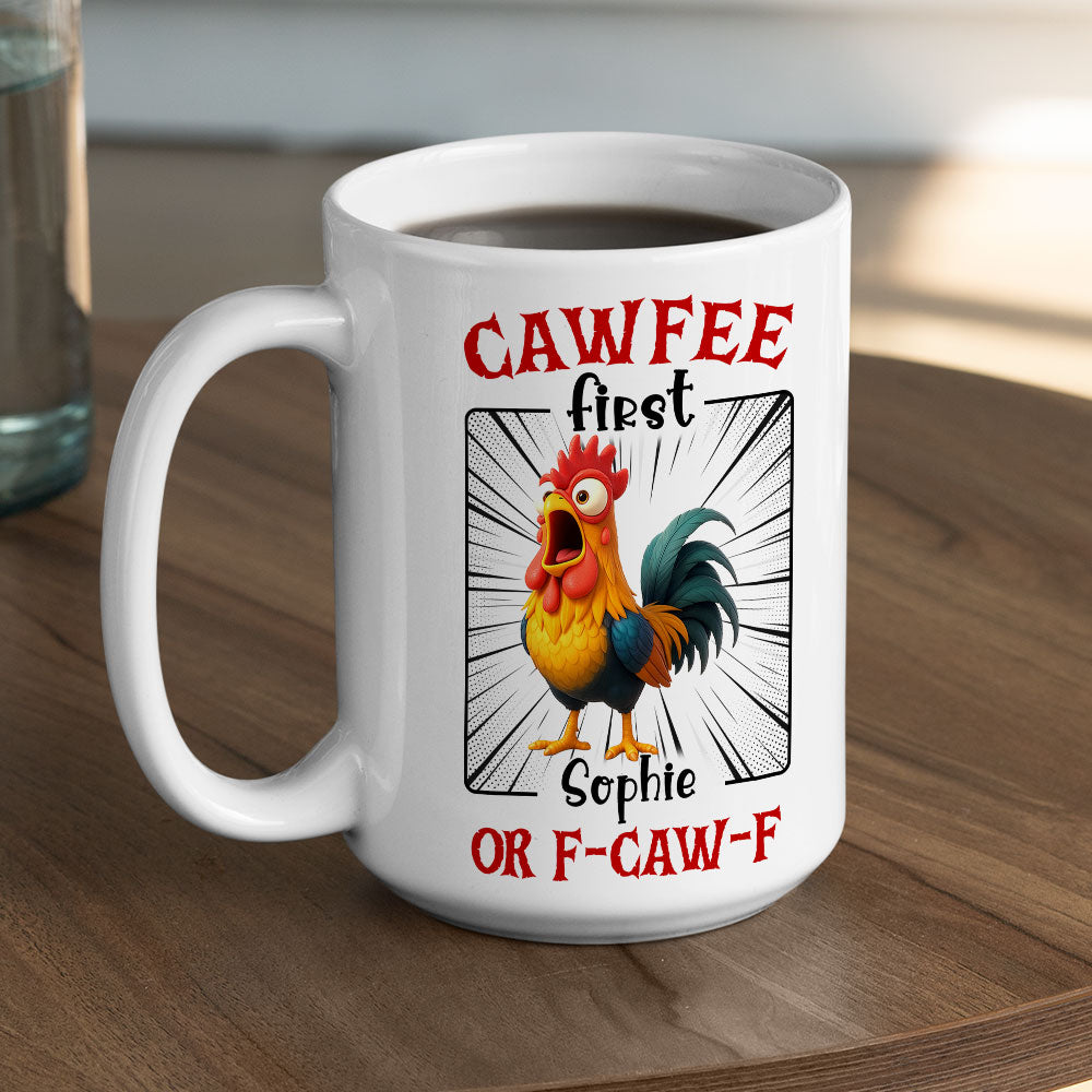 Custom Coworker, Christmas & Birthday Team Appreciation Gift • No Talkie Before Cawfee - Personalized Coffee Mug