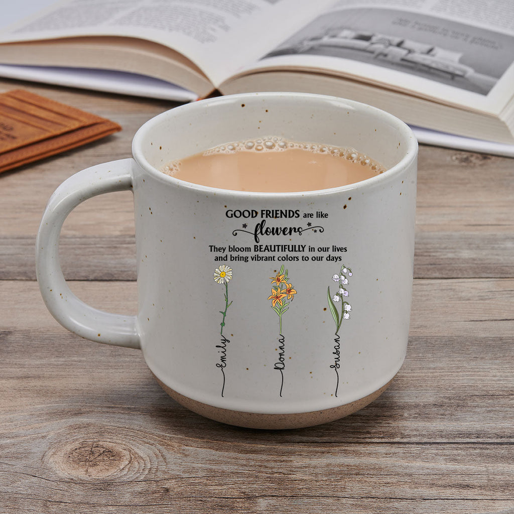 Custom Best Friend, Christmas & Birthday Friendship Keepsake Gift • If Friends Were Flowers - Personalized Pottery Mug