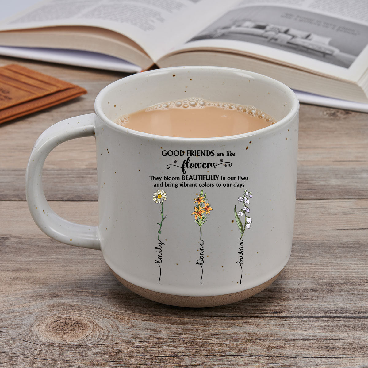 Custom Best Friend, Christmas & Birthday Friendship Keepsake Gift • If Friends Were Flowers - Personalized Pottery Mug