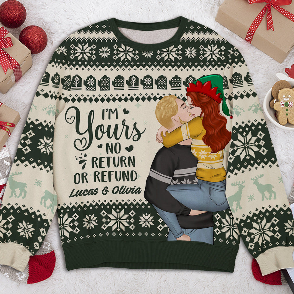 Custom Couple Christmas Sweatshirt, Anniversary Gift • First Christmas - Personalized All-over-print Sweatshirt