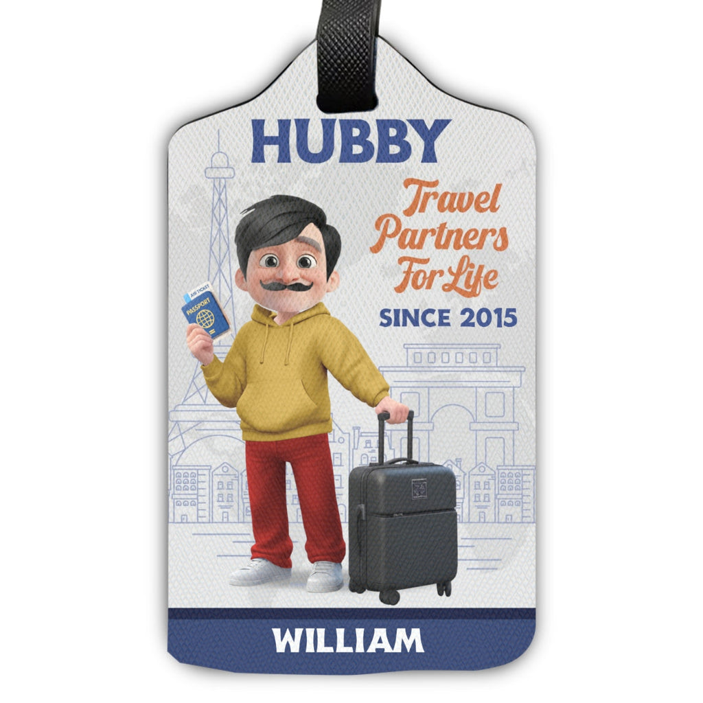 Traveling Couple Cartoonize - Personalized Luggage Tag