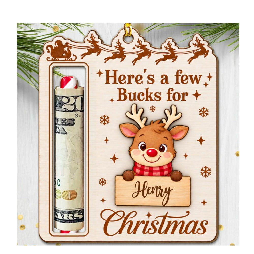 Custom Family Ornament, Christmas Gift for Family Members •  Christmas Delight - Personalized Money Holder Wood Ornament