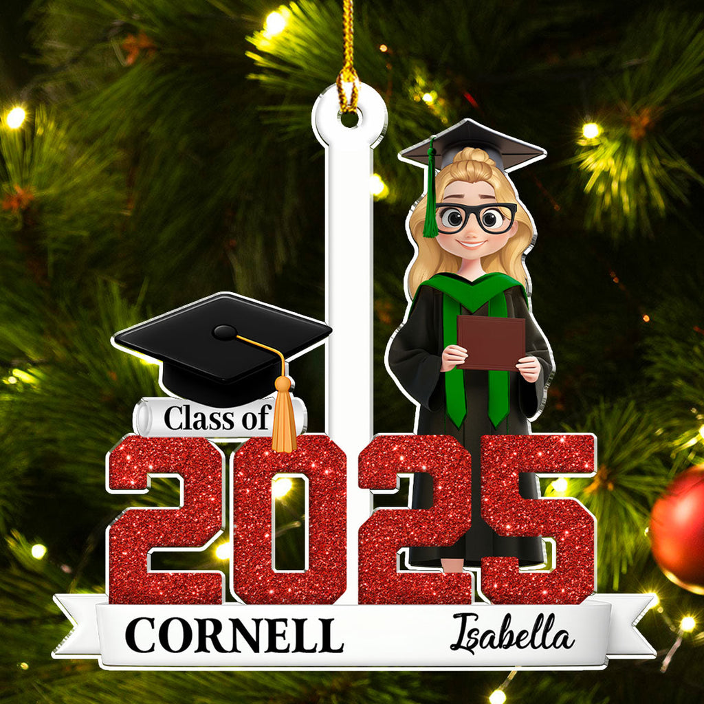 Custom Family Ornament, Christmas Gift for Family Members •  With Flying Colors - Personalized 3D Effect Acrylic Ornament