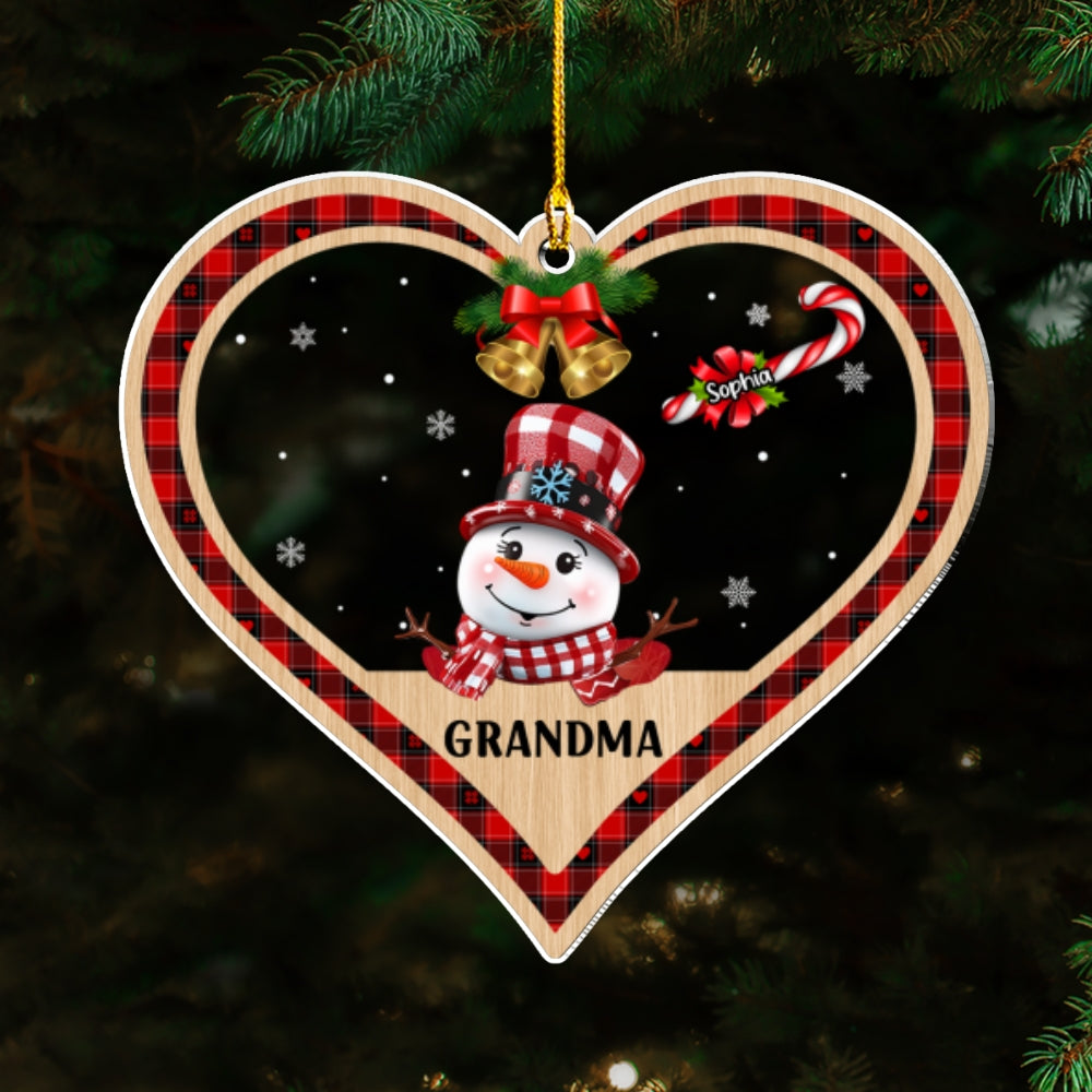 Custom Family Ornament, Christmas Gift for Family Members •  Grandma With Her Lovers - Personalized Acrylic Ornament