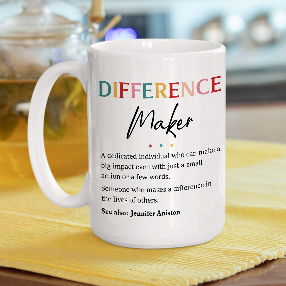 Custom Coworker, Christmas & Birthday Team Appreciation Gift • Difference Maker - Personalized Mug