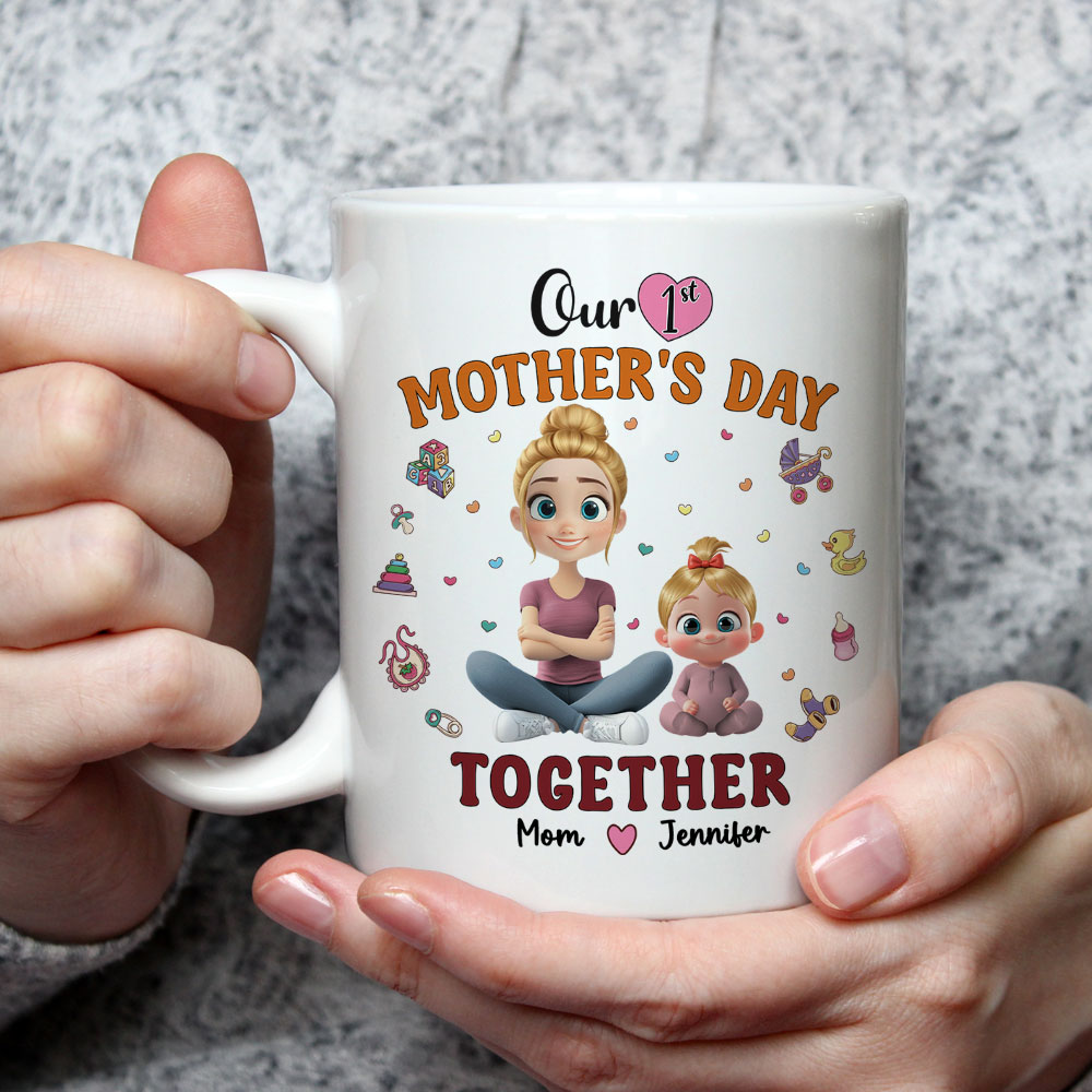 Custom First Mother's Day, Christmas Gift for New Mom • Great Mommy - Personalized Coffee Mug