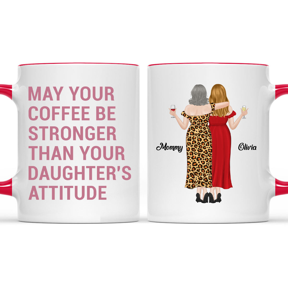 Custom Christmas & Birthday Gift for Mom • Strong Coffee, Stronger Daughters - Personalized Accent Mug