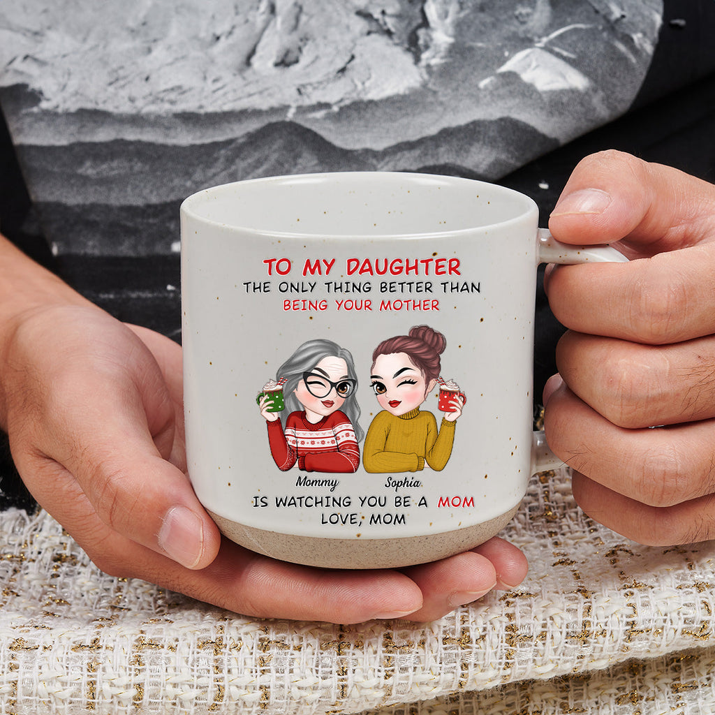 Custom Christmas & Birthday Gift for Mom • To My Daughter - Personalized Pottery Mug