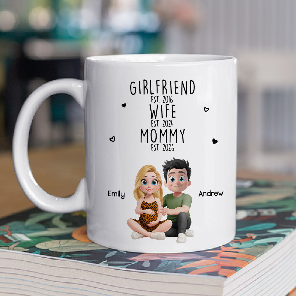 Custom First Mother's Day, Christmas Gift for New Mom • Girlfriend Wife Mommy - Personalized Coffee Mug