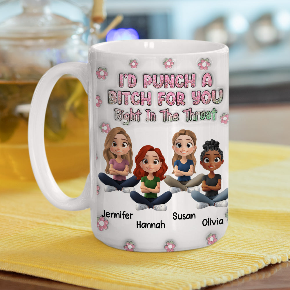 Custom Best Friend, Christmas & Birthday Friendship Keepsake Gift • Sisters By Heart - Personalized 3D Inflated Effect Mug