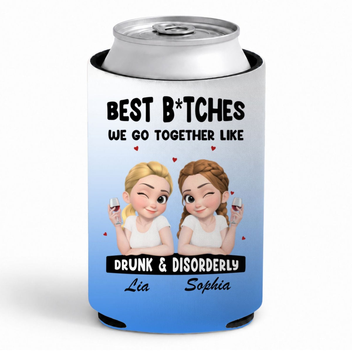 Summer Besties - Personalized Skinny Can Cooler