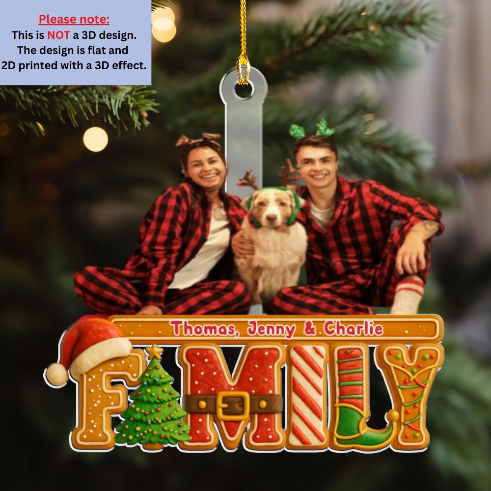 Custom Photo Family Ornament, Christmas Gift for Family Members • Our Christmas Cake Crew Photo - Personalized Acrylic Ornament