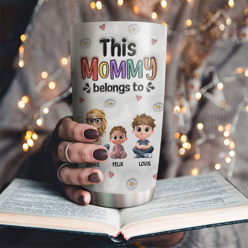 Custom Christmas Anniversary Gifts For Wife • This Mommy Belongs To - Personalized 3D Inflated Effect Tumbler