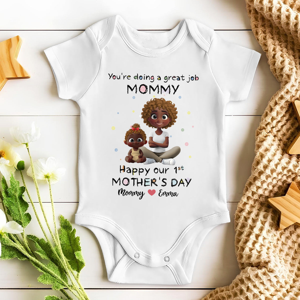 Mommy Doing A Great Job Happy Mother Day - Personalized Baby Onesie
