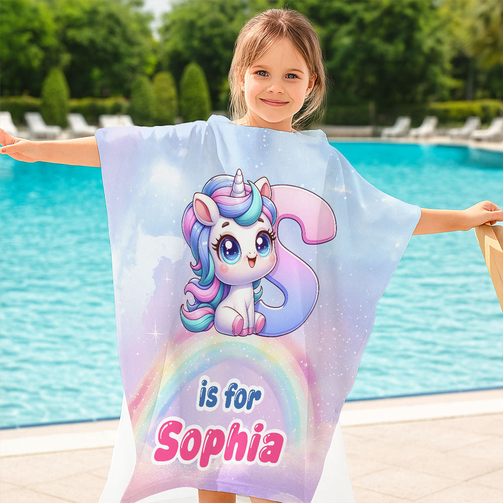 Alphabet Game Cartoon - Personalized Hooded Beach Towel