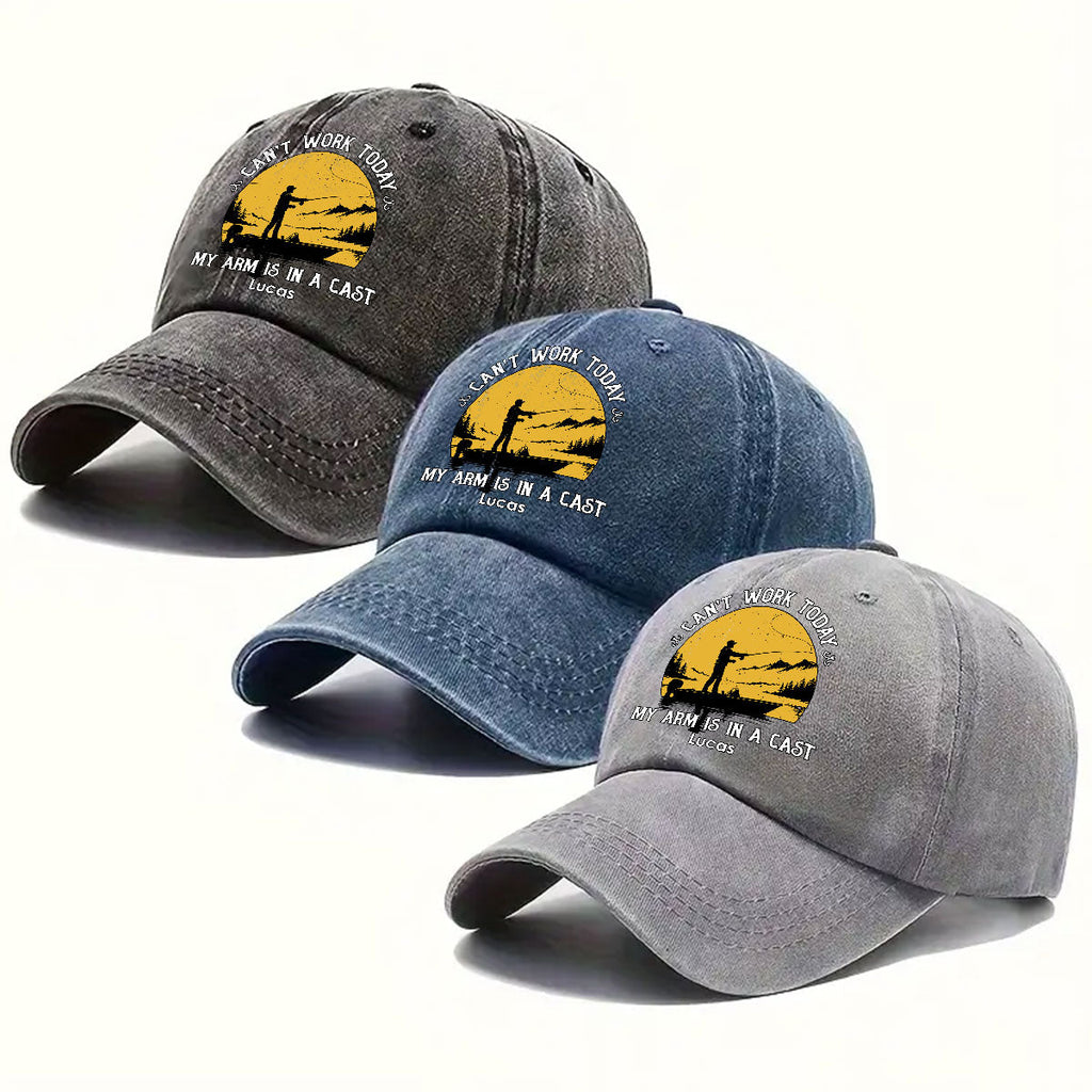 In A Cast - Personalized Vintage Washed Denim Cap