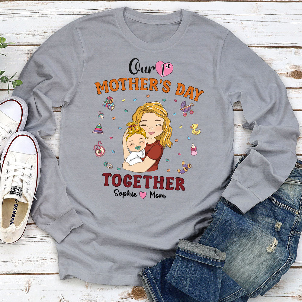 Custom First Mother's Day, Christmas Gift for New Mom • 1st Mothers Day Together - Personalized Shirt