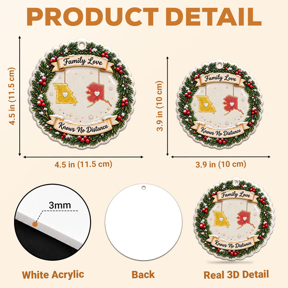 Custom Family Ornament, Christmas Gift for Family Members •  Family Love - Personalized 3D White Acrylic Ornament