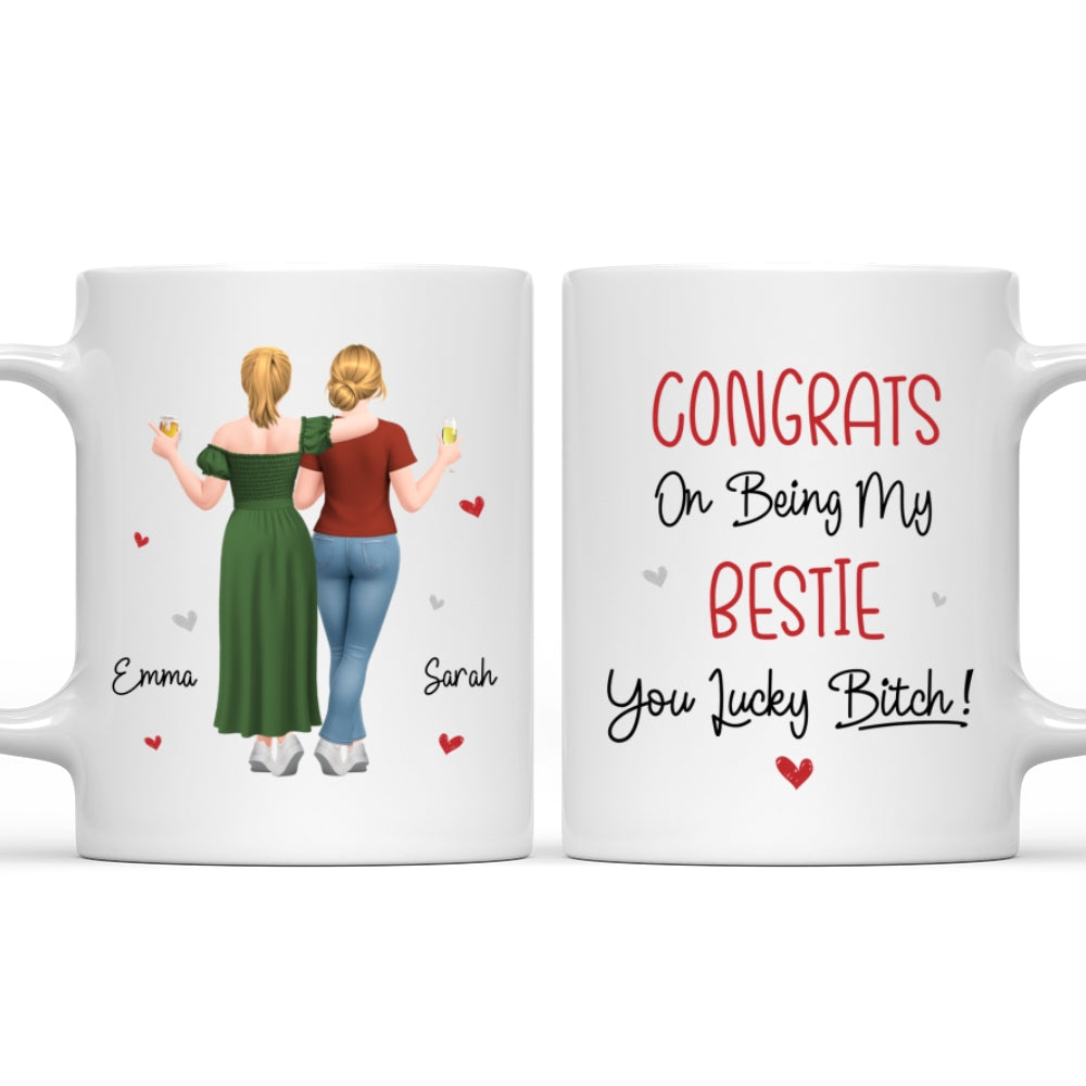 Custom Christmas & Birthday Gift for Brother & Sister • You Lucky My Best Friend - Personalized Coffee Mug