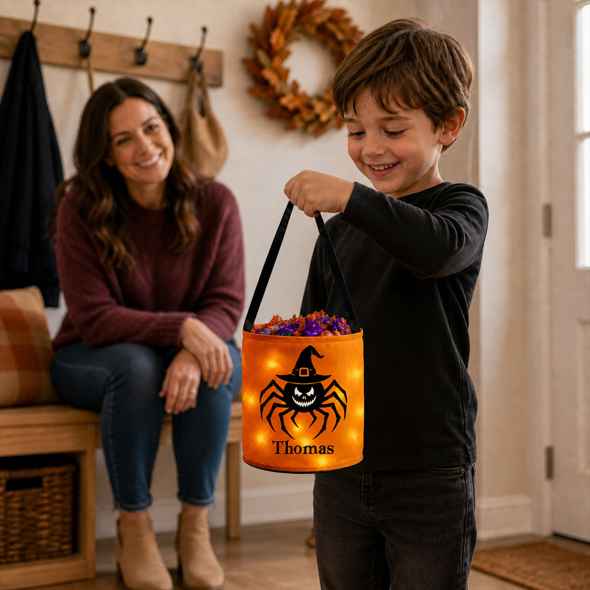 Halloween Mascot - Personalized Light Up Basket