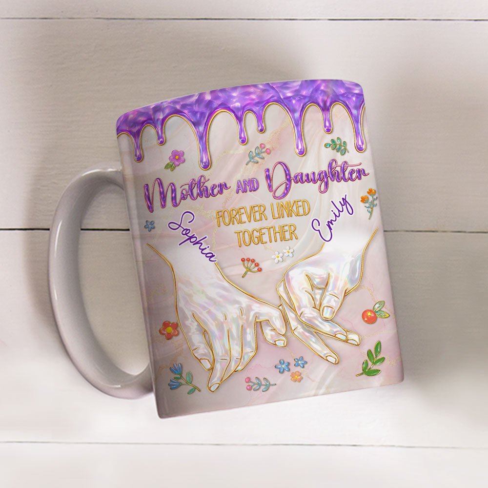 Custom Mother's Day Gift for Mom & Grandma • Forever Linked Together - Personalized 3D Inflated Effect Mug