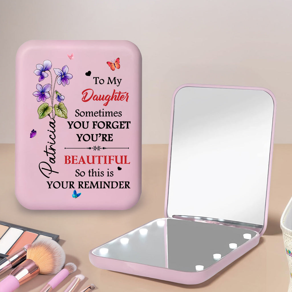 My Daughter Forever - Personalized LED Pocket Mirror