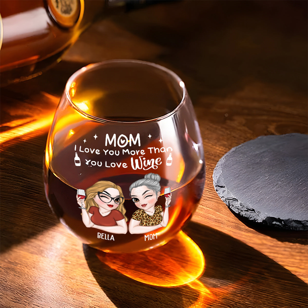 I Love You More Than Wine - Personalized Wine Glass