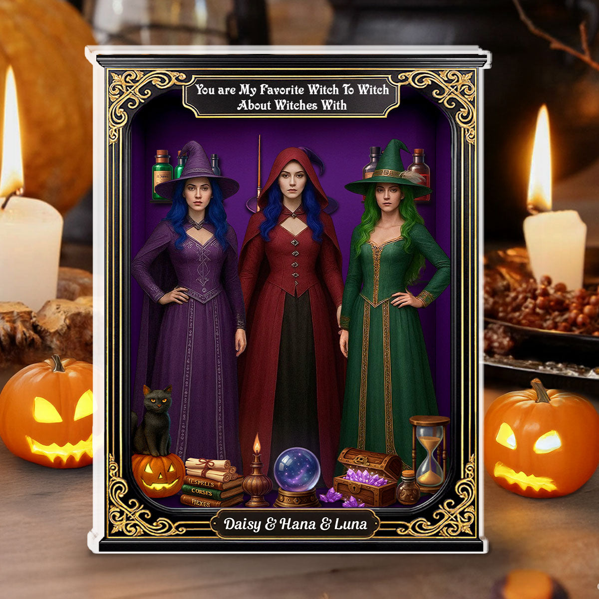 Custom Friendship Decor, Christmas Birthday Gifts For Best Friend • Best Witches - Personalized Acrylic Plaque