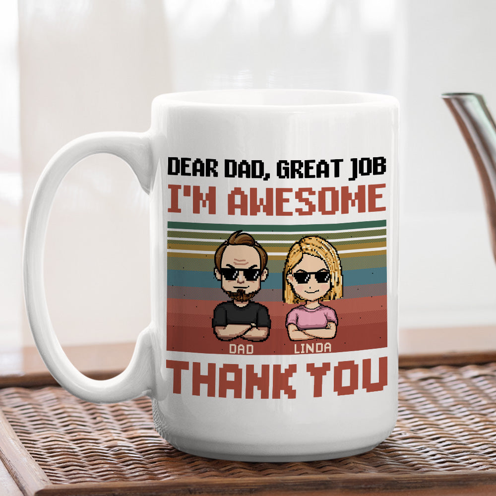 Custom Father's Day, Special Gift for Dad & Grandpa • Dear Awesome Father - Personalized Coffee Mug