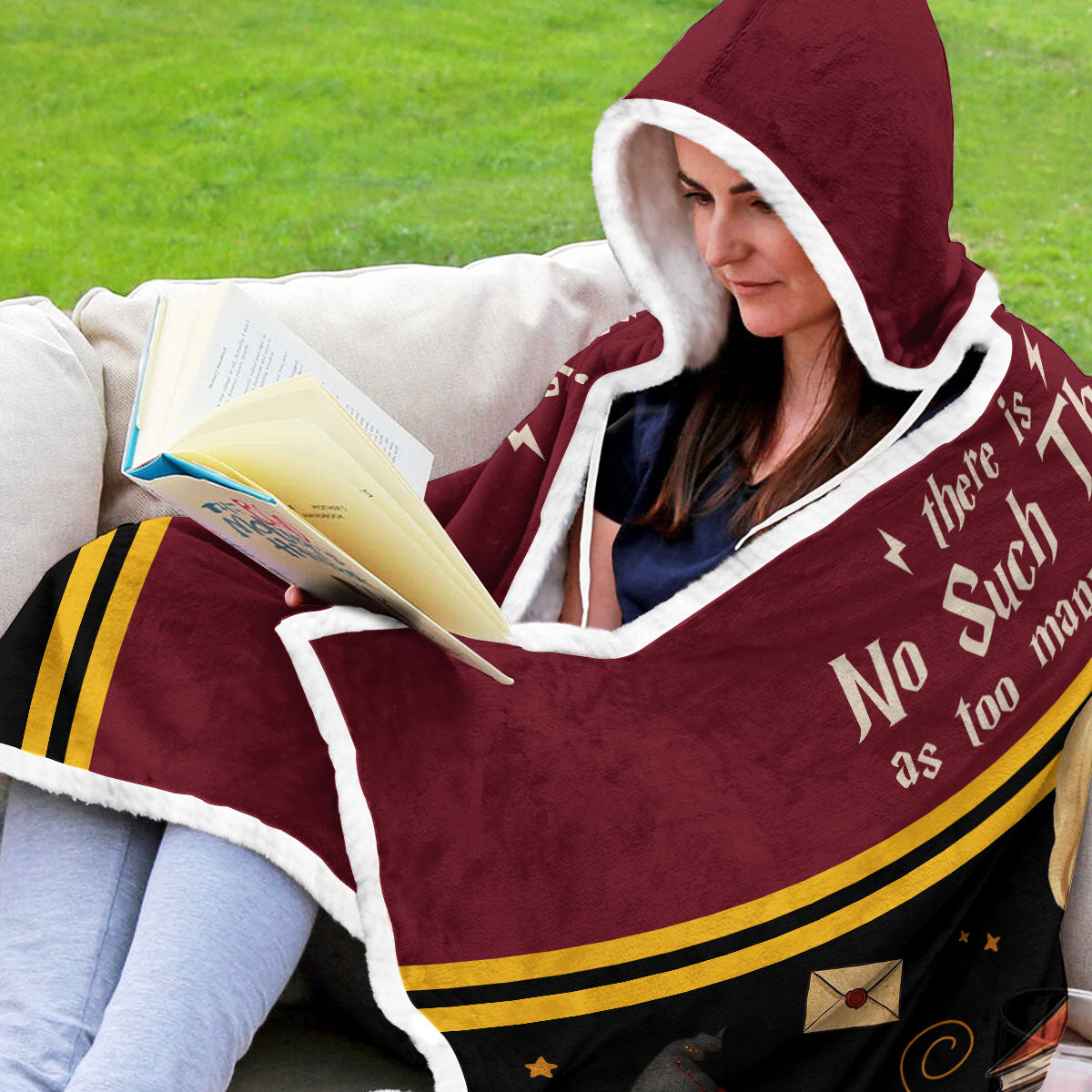 Custom Christmas Birthday Gift For Book Lovers, Bookworms, Reader • No Such Thing - Personalized Hooded Blanket