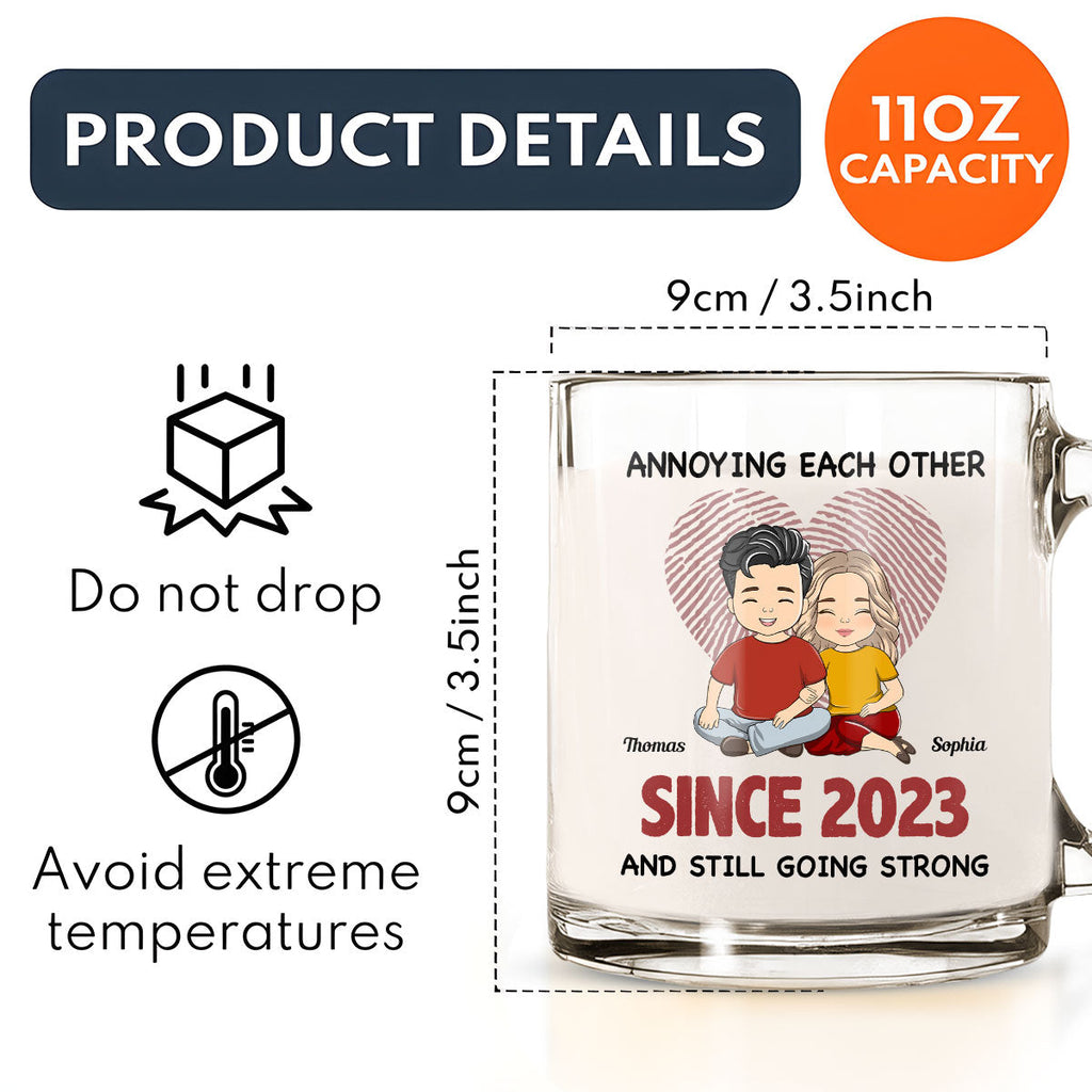 Custom Anniversary Keepsake Gifts For Couple • Annoying Each Other - Personalized Glass Mug