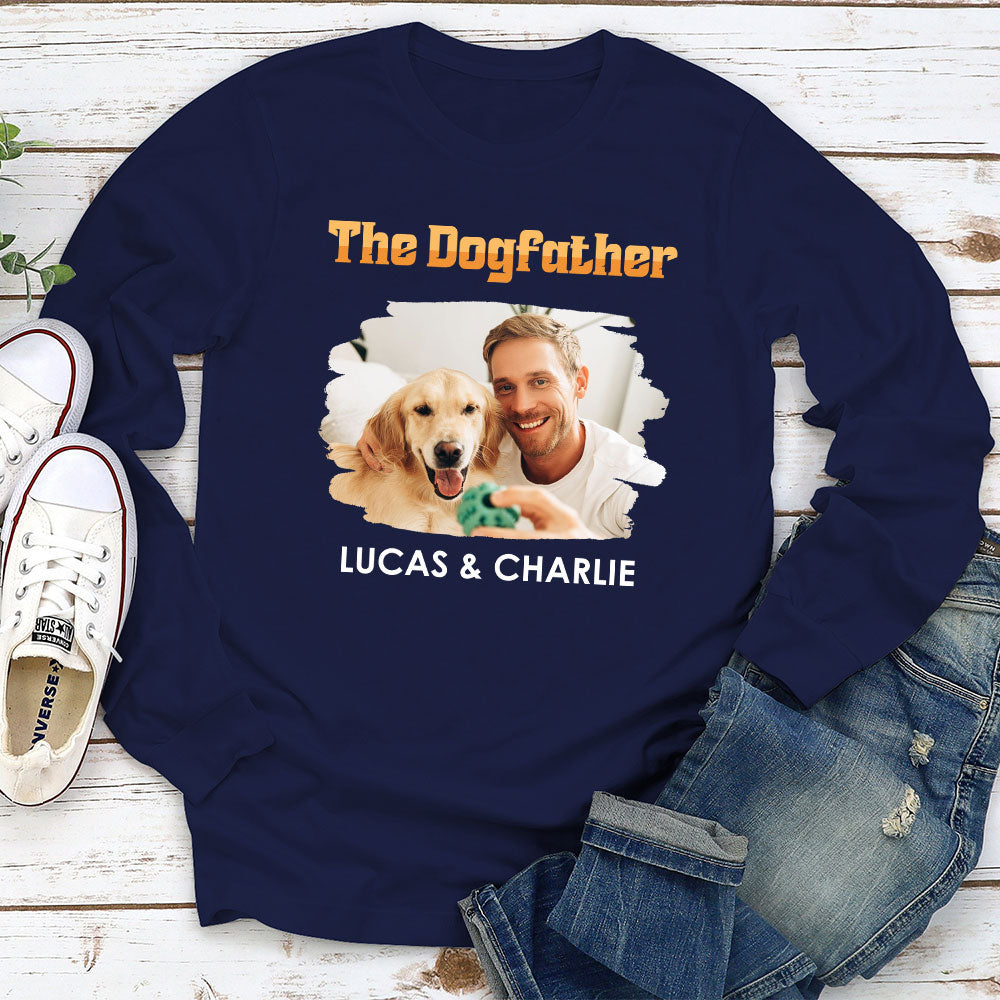Custom Photo Christmas & Birthday Keepsake Gift • The Dogfather Retro Photo - Personalized Shirt