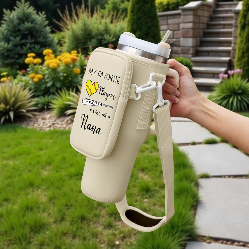Grandma Little Champion - Personalized Water Bottle Carrier Bag