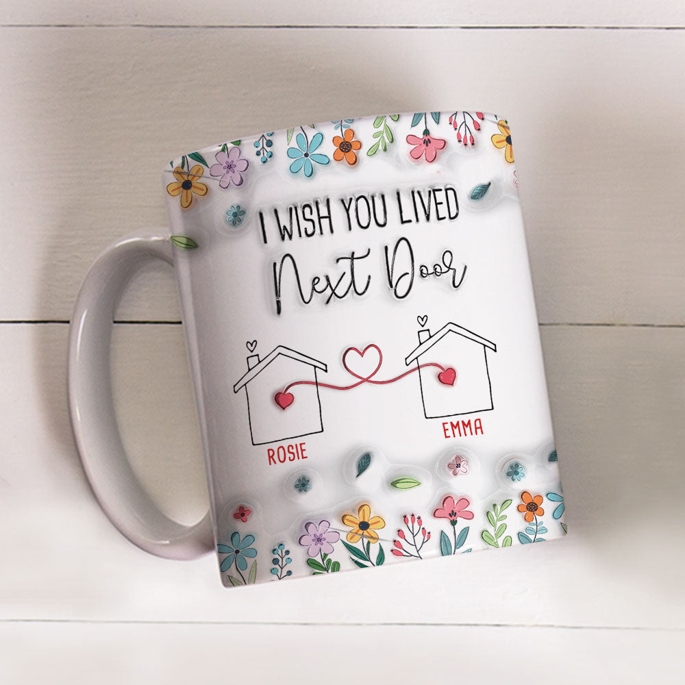 Custom Best Friend, Christmas & Birthday Friendship Keepsake Gift • I Wish - Personalized 3D Inflated Effect Mug