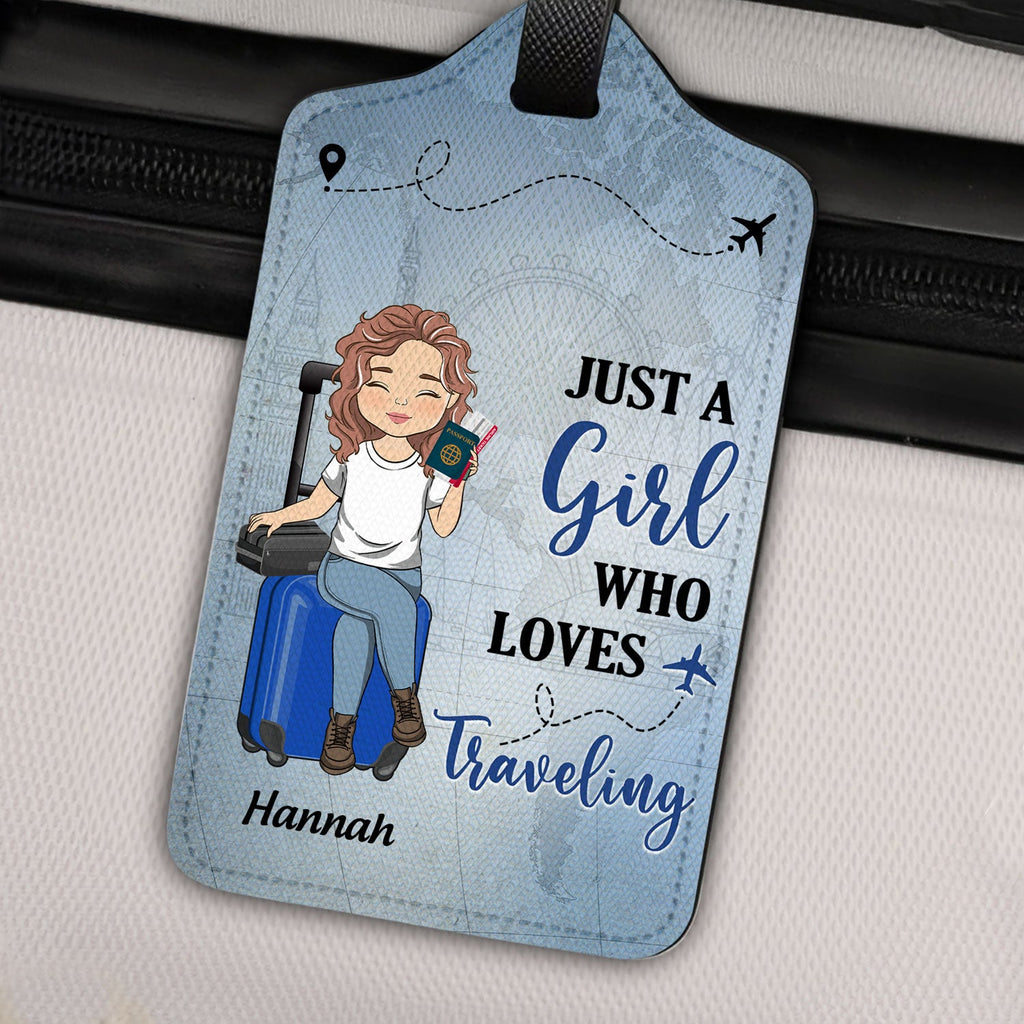 Just A Girl Boy Who Loves Traveling - Gift For Traveling Lovers - Personalized Luggage Tag