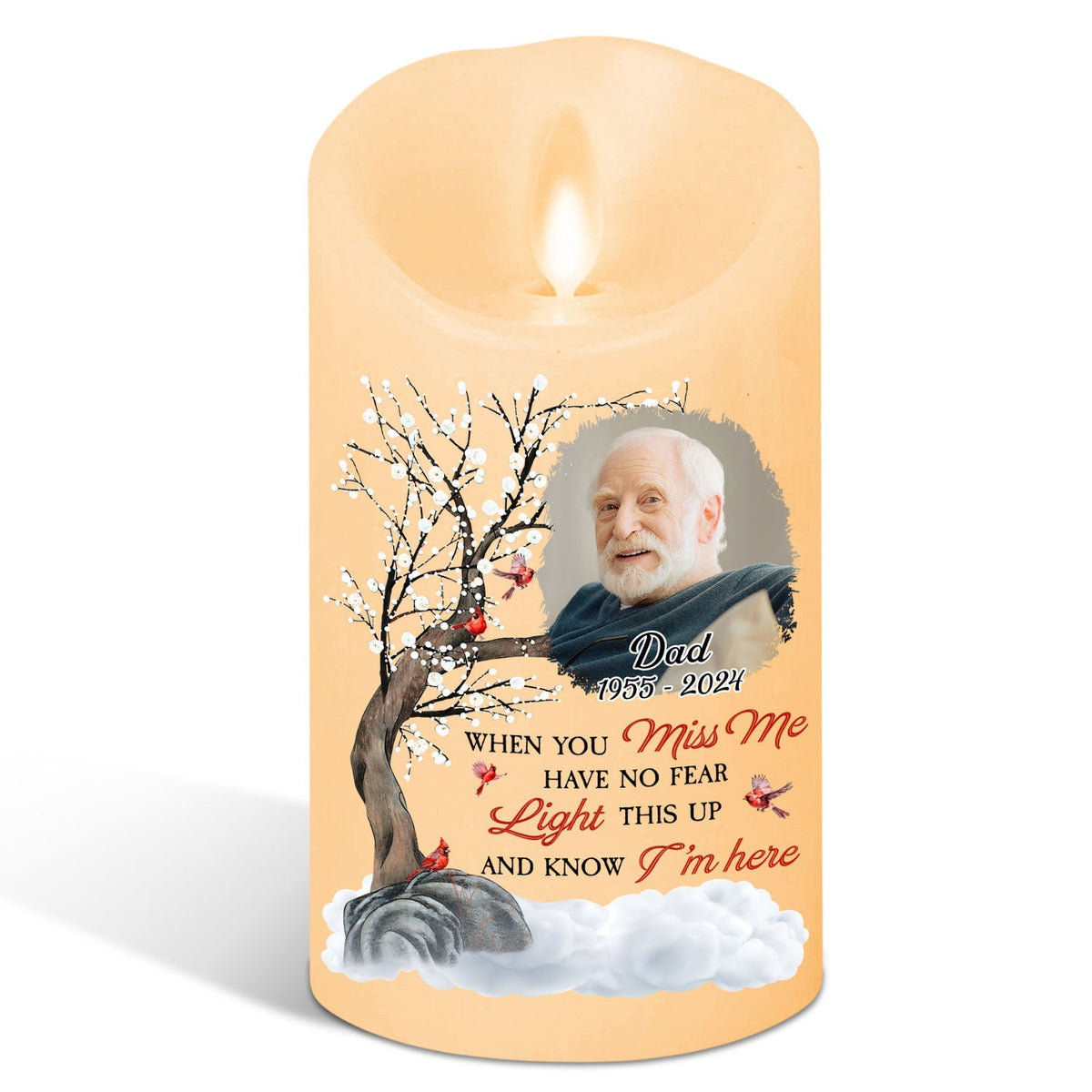Light This Up And Know I Am Here - Personalized LED Candle