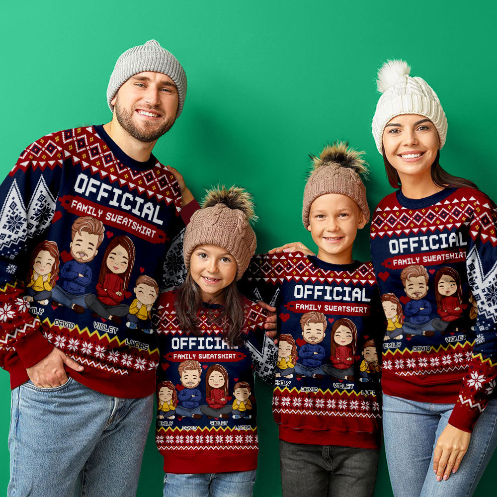 Custom Family Christmas Sweatshirt, Gift for Family Members • Official Sweatshirt - Personalized All-Over-Print Sweatshirt