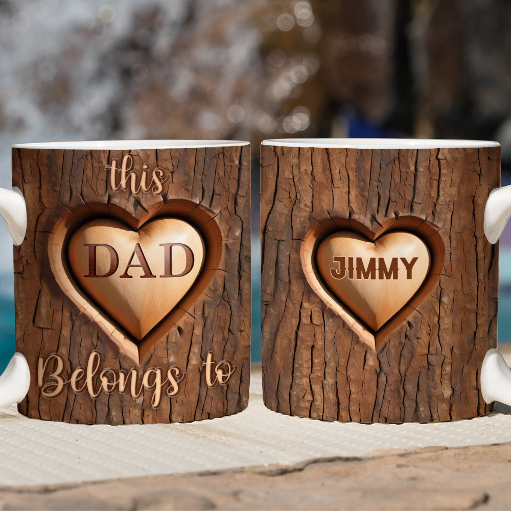 Custom Christmas & Birthday Gift for Dad • This Dad Belongs To - Personalized 3D Inflated Effect Mug