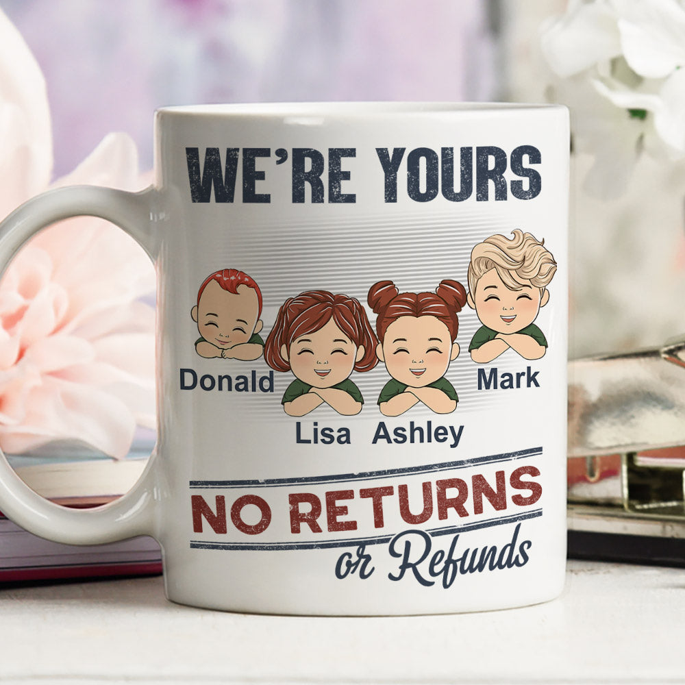 Custom Christmas & Birthday Keepsake Gift • No Returns Or Refunds Chibi Grandkids - Personalized Coffee Mug