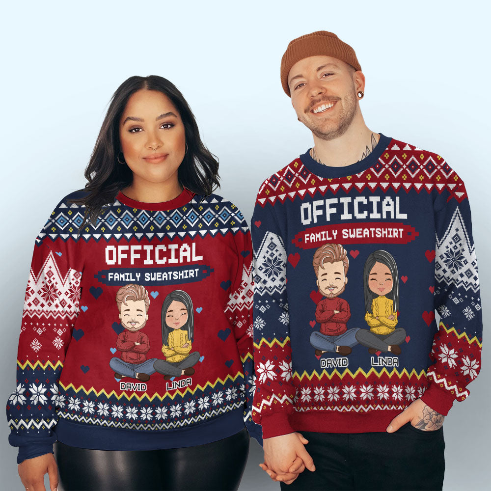 Custom Family Christmas Sweatshirt, Gift for Family Members • Official Sweatshirt - Personalized All-Over-Print Sweatshirt