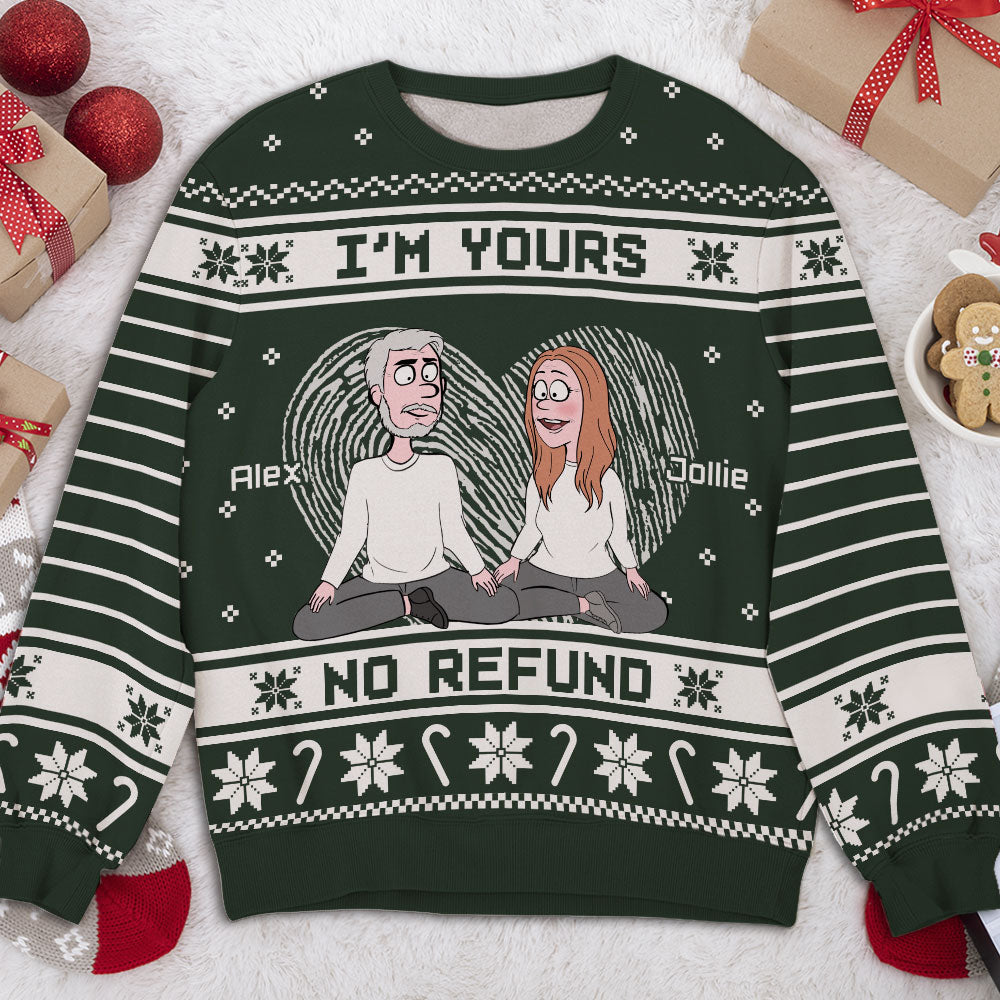 Custom Couple Christmas Sweatshirt, Anniversary Gift • I'm Yours - Personalized All-Over-Print Sweatshirt